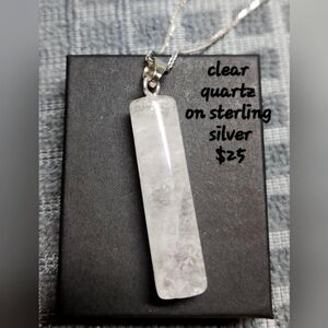 Clear quartz on sterling silver